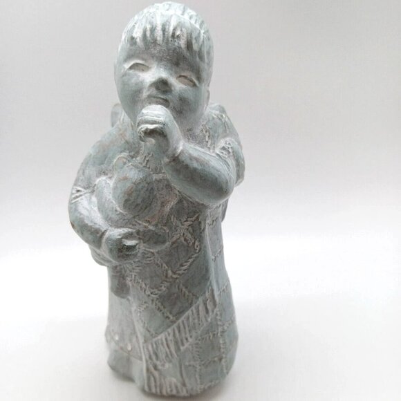 Isabel Bloom Angel With Teddy Bear Sucking Thumb 1998 Cement Art - Picture 2 of 9